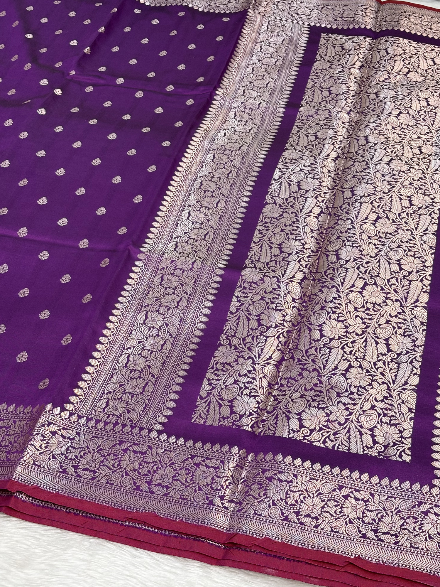 Royal Orchid Purple Katan Silk Banarasi Buti Saree