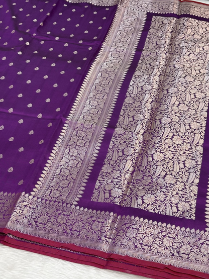 Royal Orchid Purple Katan Silk Banarasi Buti Saree