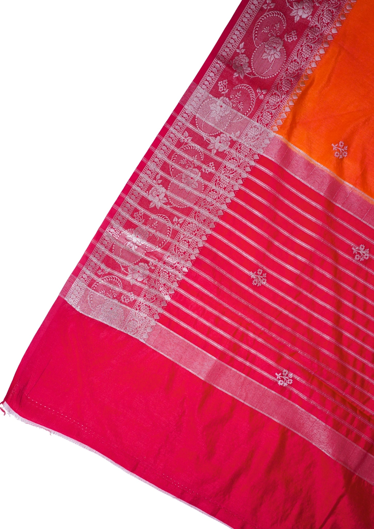 Orange Handloom Banarasi Matka Silk Saree