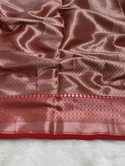 Royal Amethyst Purple Banarasi Minakari Border Katan Silk Buti Weaving Saree