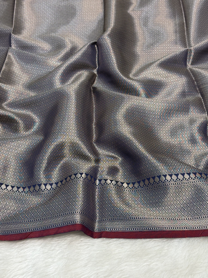 Royal Navy Blue Katan Silk Banarasi Buti Saree