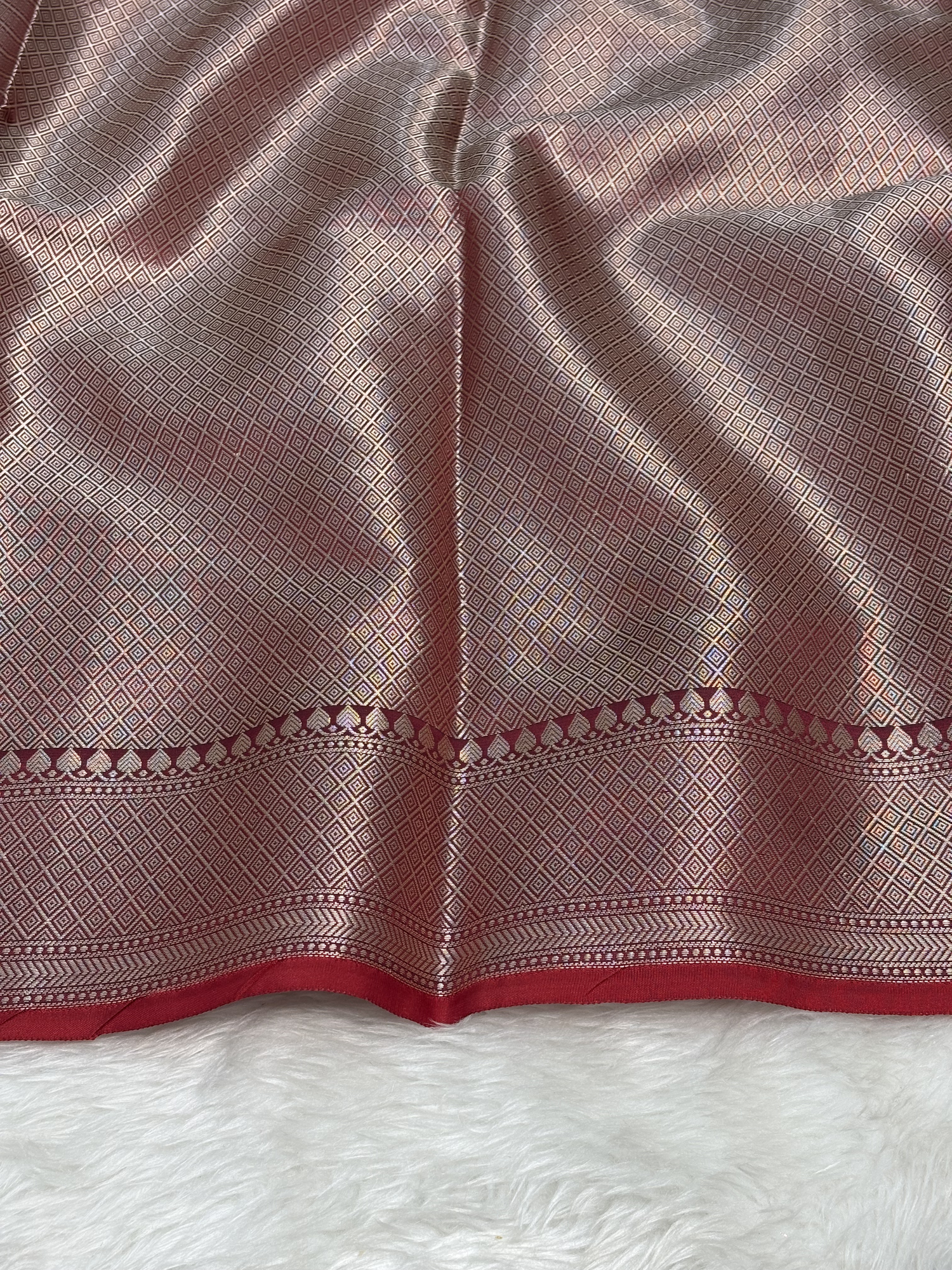 Deep Merlot Red Katan Silk Banarasi Buti Saree