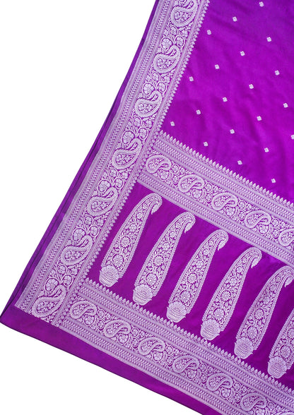 Royal Purple Banarasi Mashru Katan silk saree
