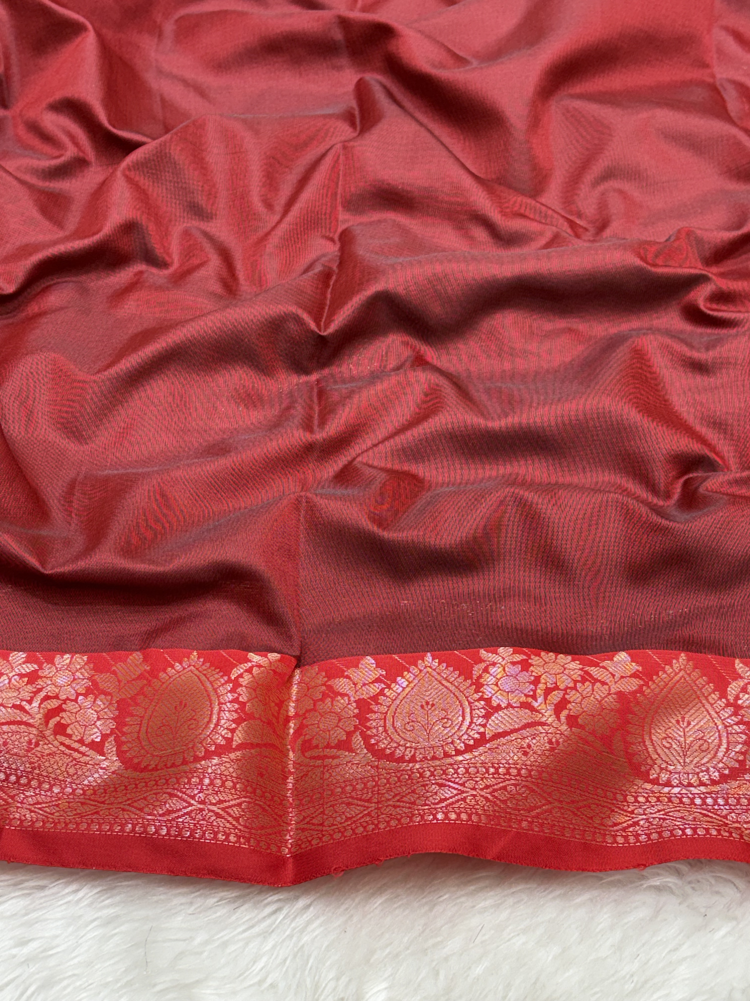 Midnight Navy Blue Soft Banarasi Katan Silk Buta Saree