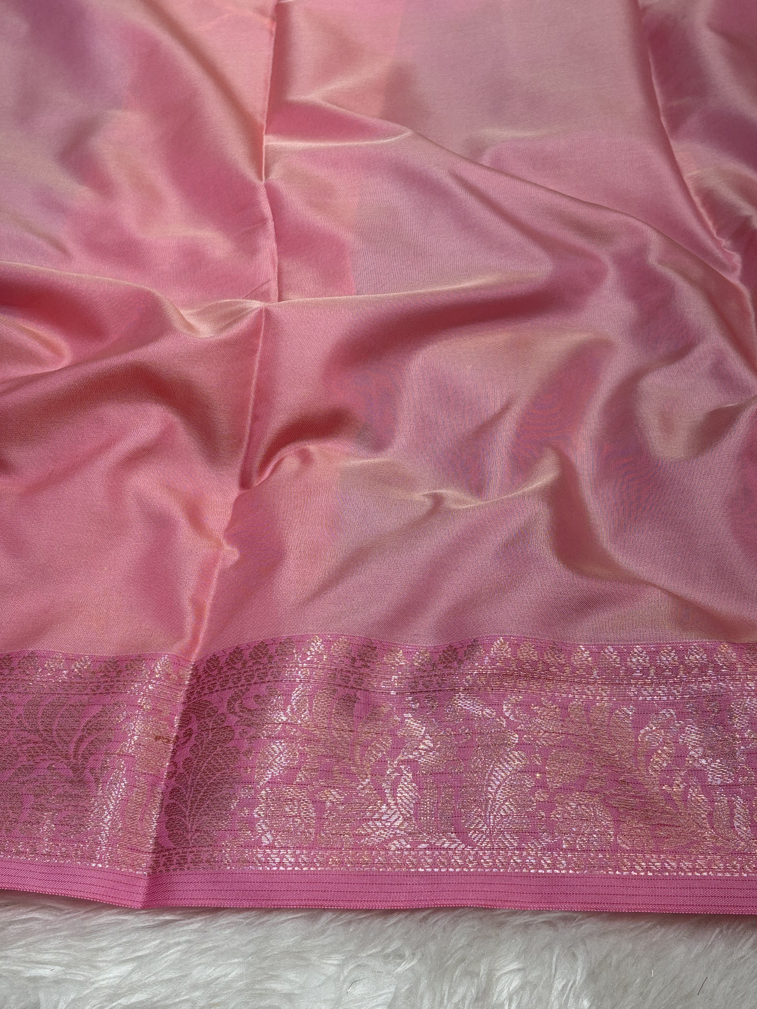 Aqua Mist Blue Soft Banarasi Katan Silk Buta Weaving Saree