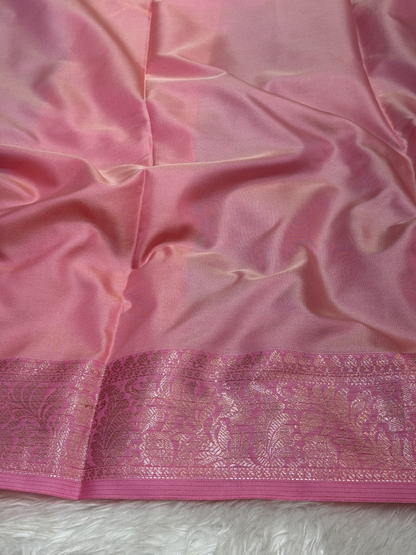 Aqua Mist Blue Soft Banarasi Katan Silk Buta Weaving Saree