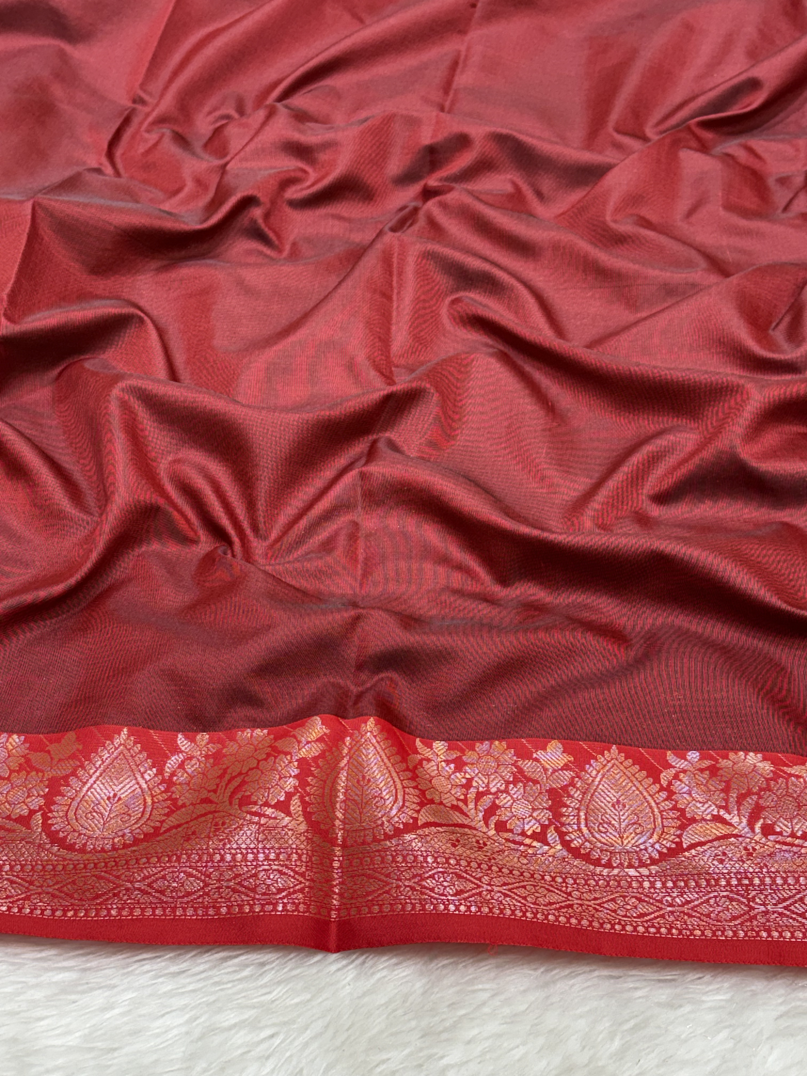Smoky Slate Grey Soft Banarasi Katan Silk Buta Saree