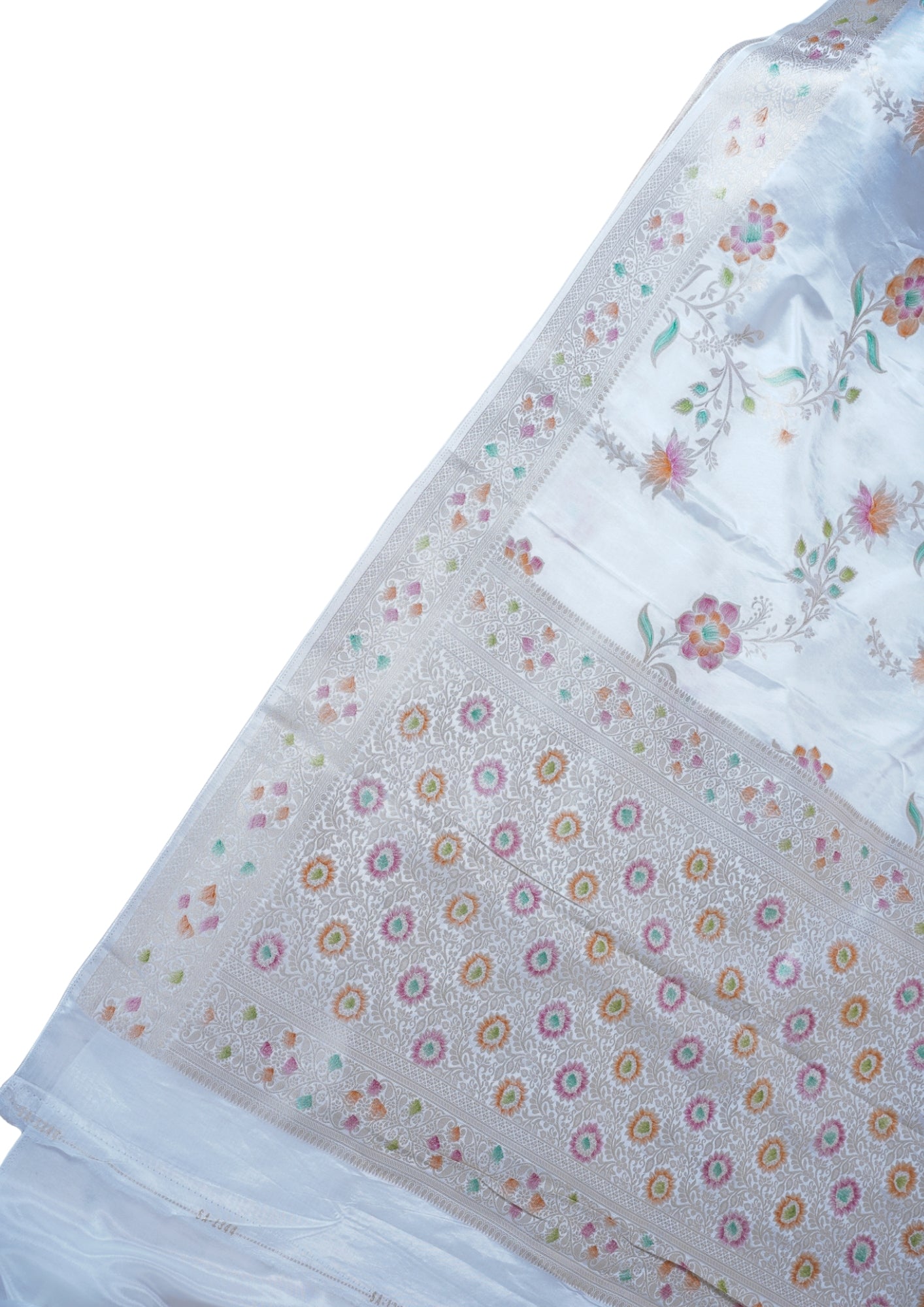 Ivory White Chinya Silk Minakari Jaal Saree