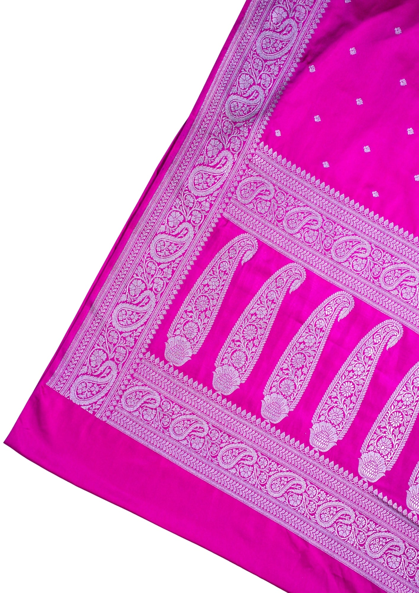 Rani Pink Banarasi Mashru Katan Silk Saree