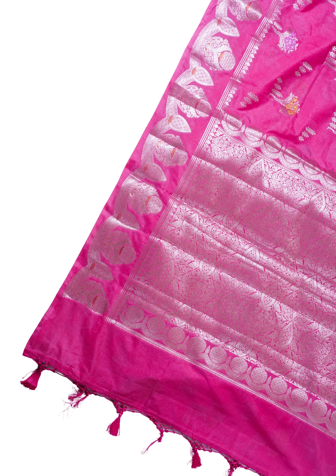 Hot Pink Warm Silk Banarasi Minakari Buta Saree
