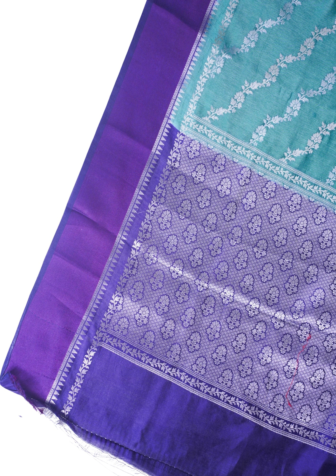 Teal Green Pure Viscose Silk Aada Jamal Saree