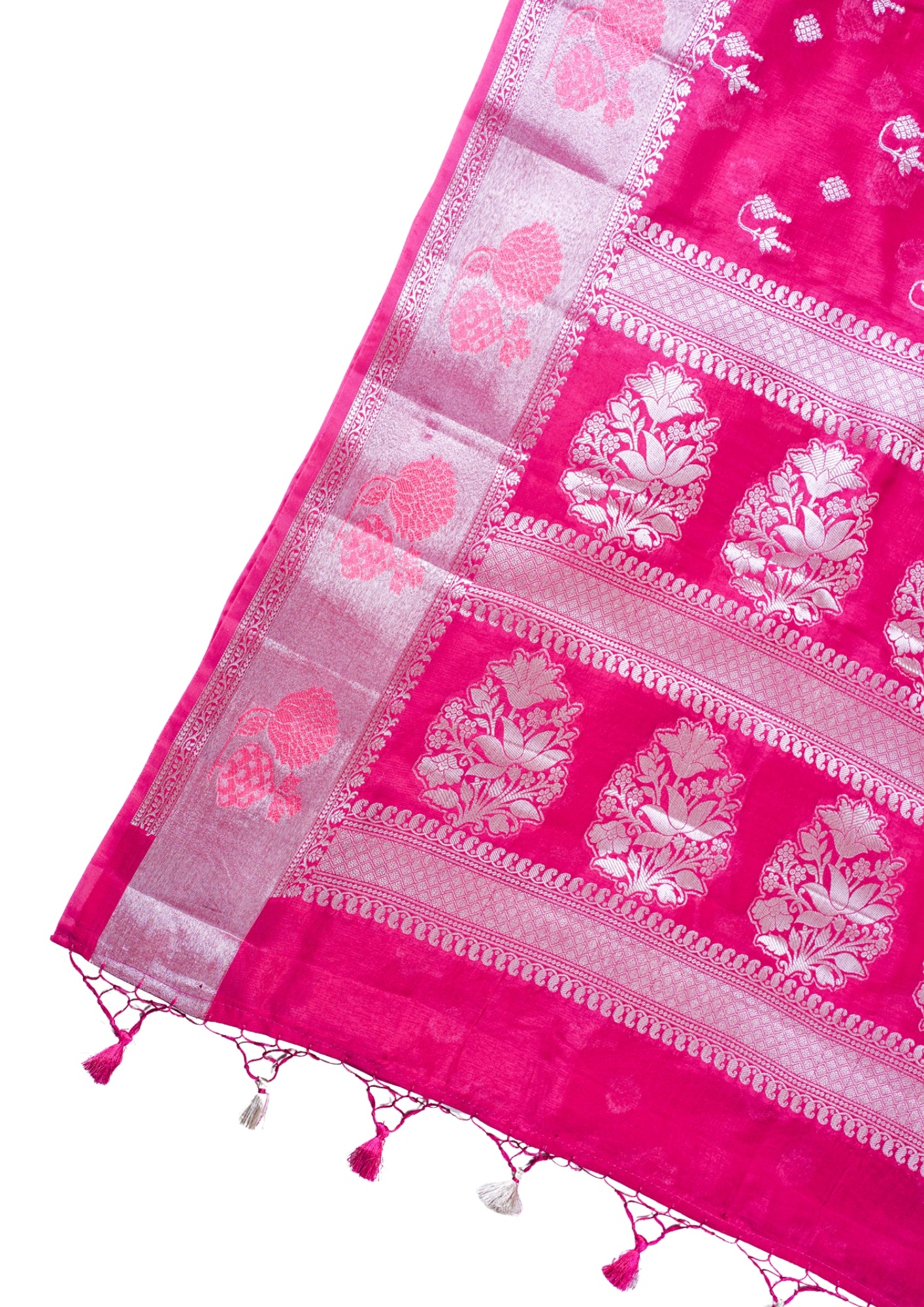 Rani Pink Warm Silk Banarasi Buta Saree