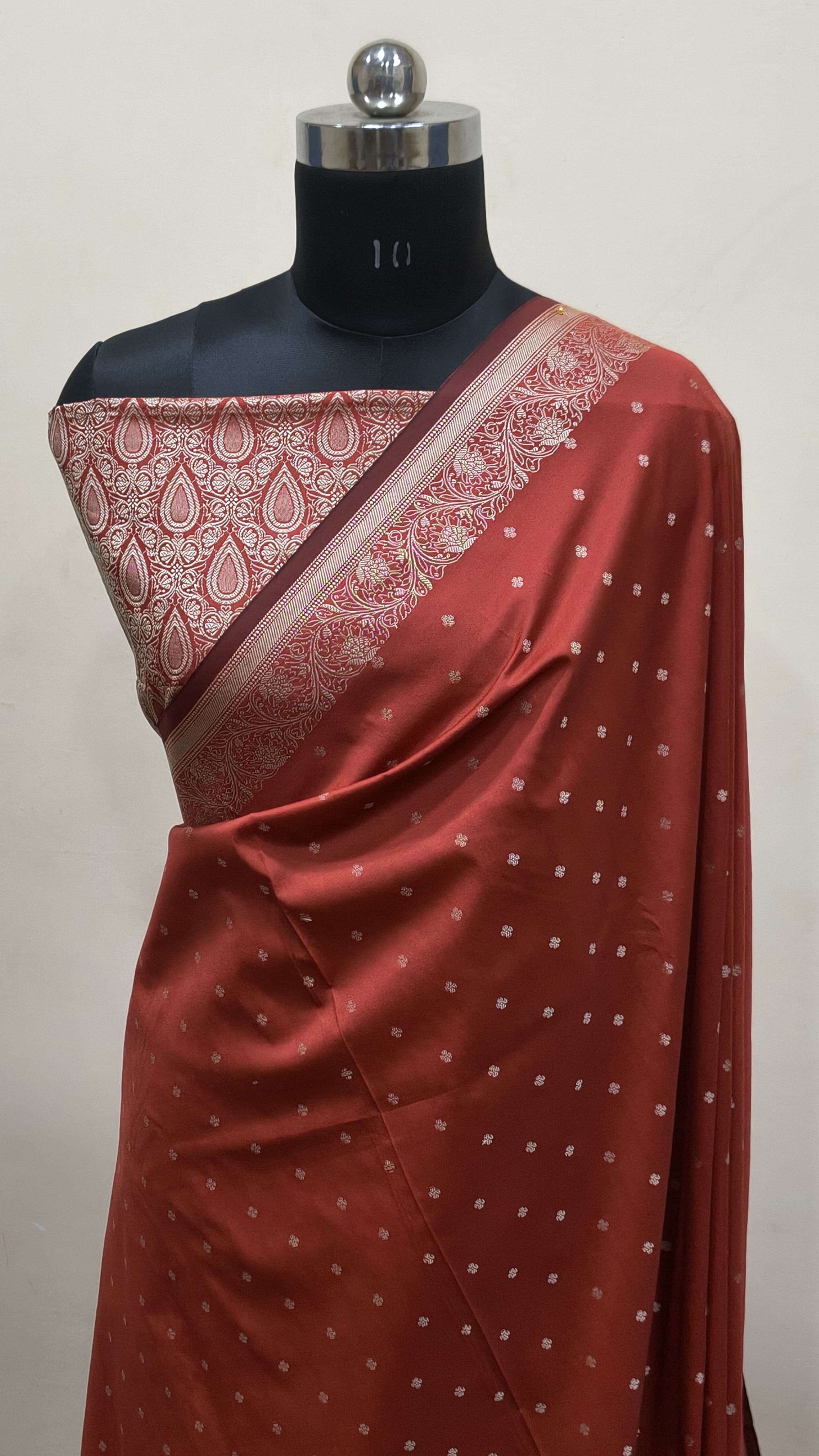 Rust Maroon Banarasi Saree Banarasi Resham Silk