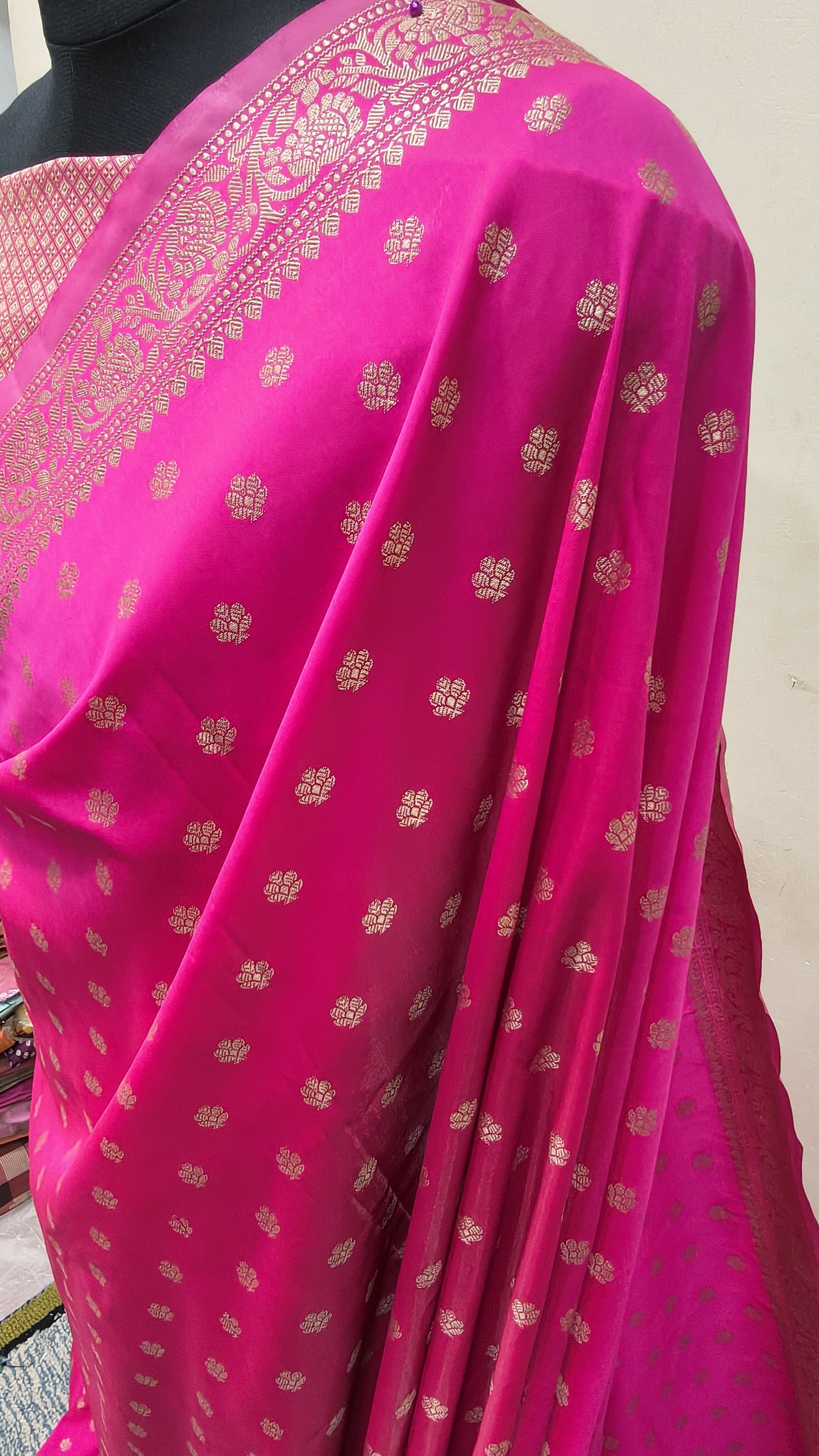 Floracent Pink Banarasi Saree Banarasi Resham Silk
