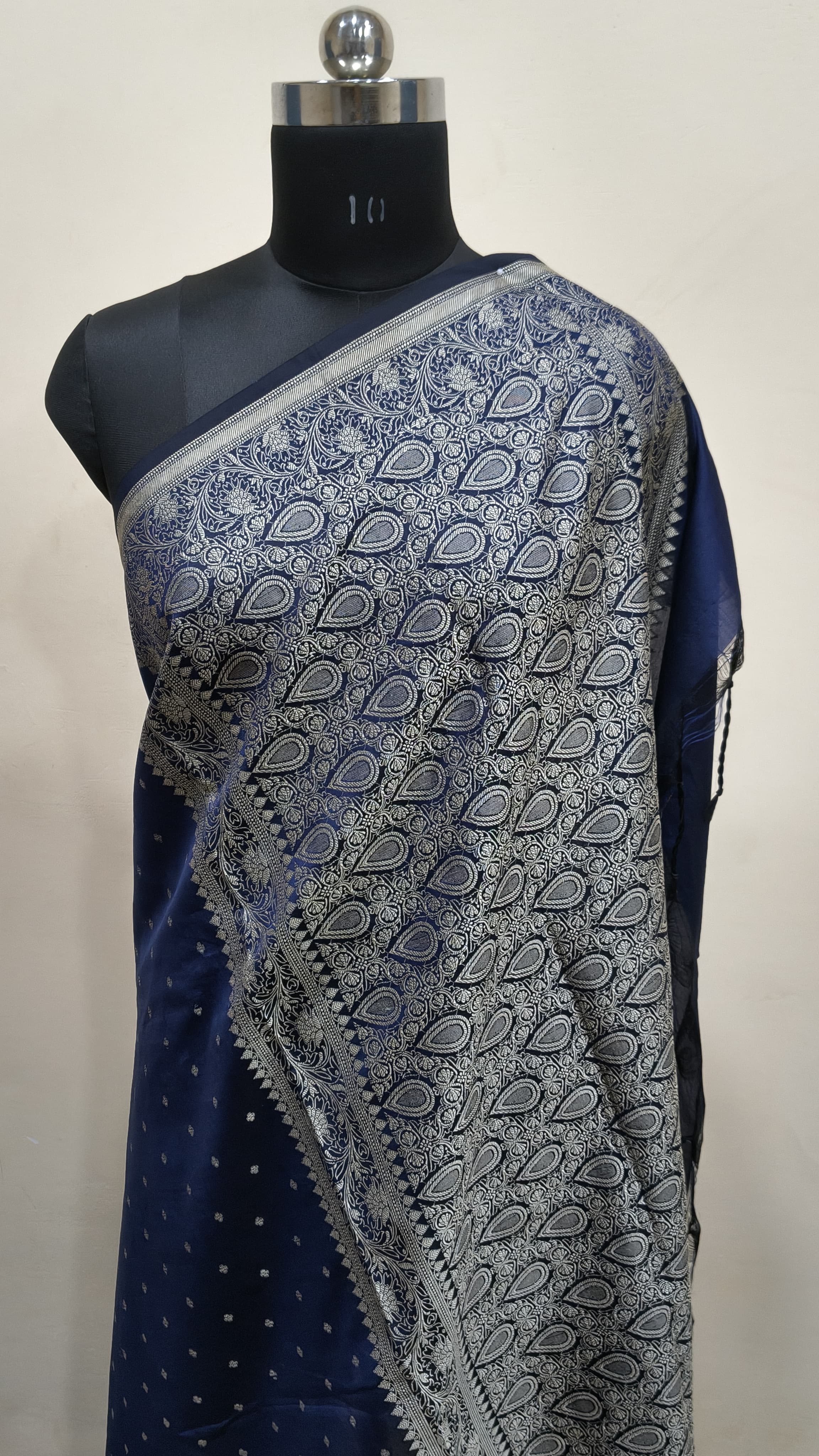 Navy Blue Banarasi Saree Banarasi Resham Silk