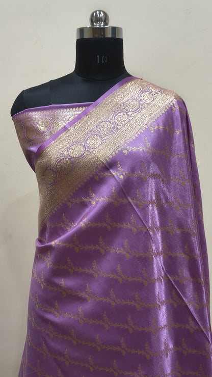 Lavender Banarasi Satin Silk