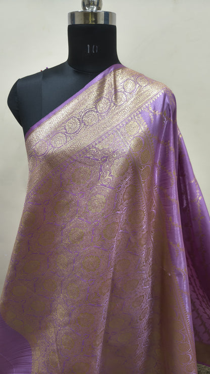 Lavender Banarasi Satin Silk