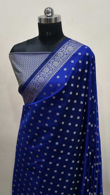 Royal Blue Banarasi Saree Banarasi Resham Silk