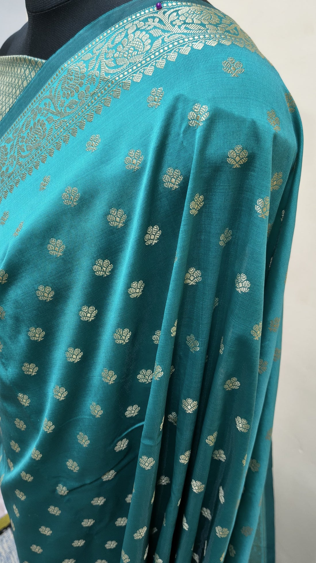 Turquoise Blue Banarasi Saree Banarasi Resham Silk