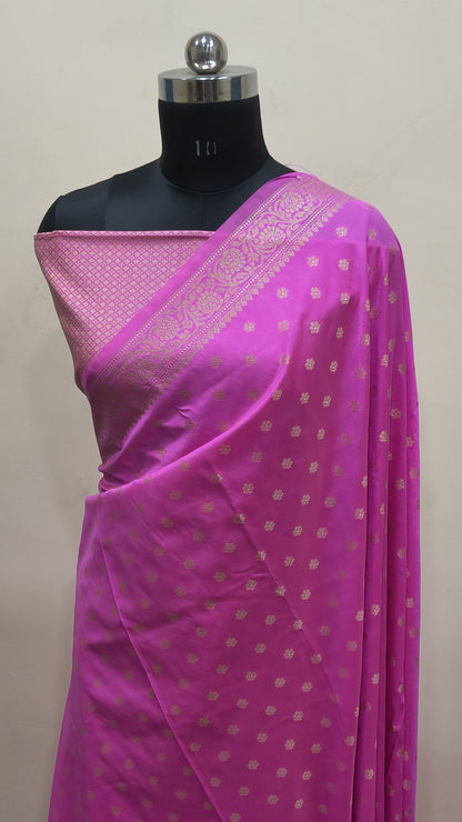 Pink Banarasi Saree Banarasi Resham Silk