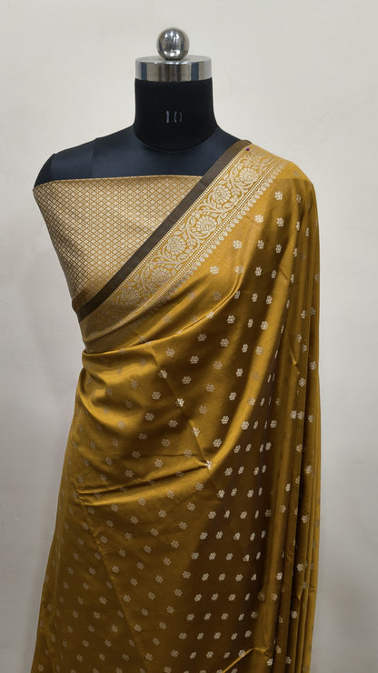 Mustard Yellow Banarasi Saree Banarasi Resham Silk