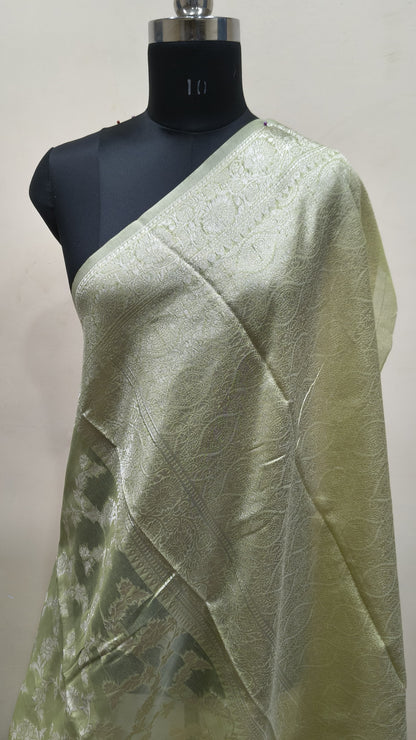 Sage Green Banarasi Cotton Silk Saree