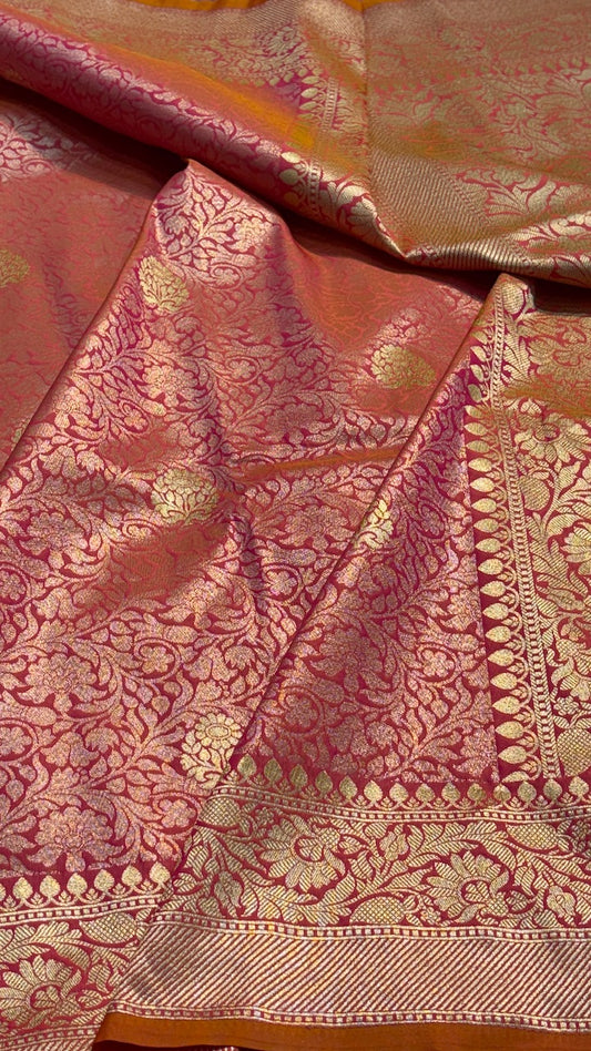 Red premium katan silk saree
