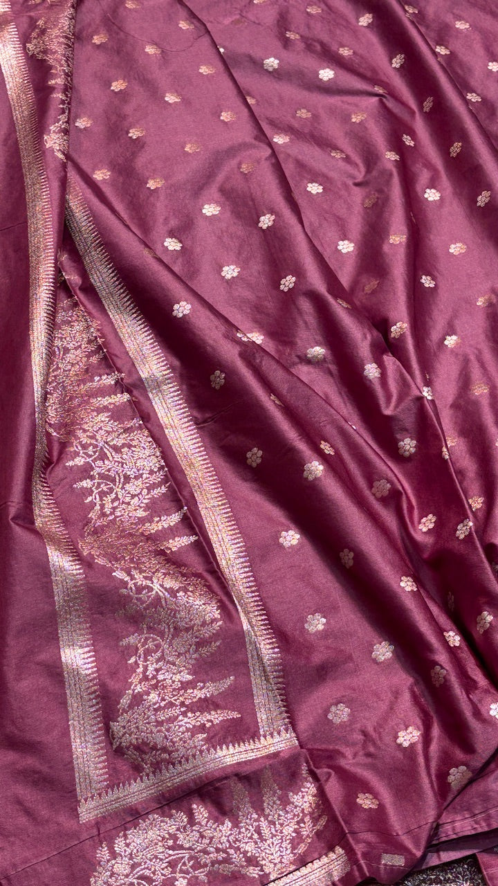Lilac Banarasi premium katan silk saree