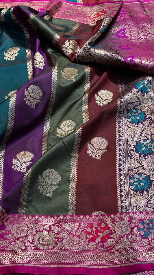 Multi Colour Banarasi premium katan silk saree
