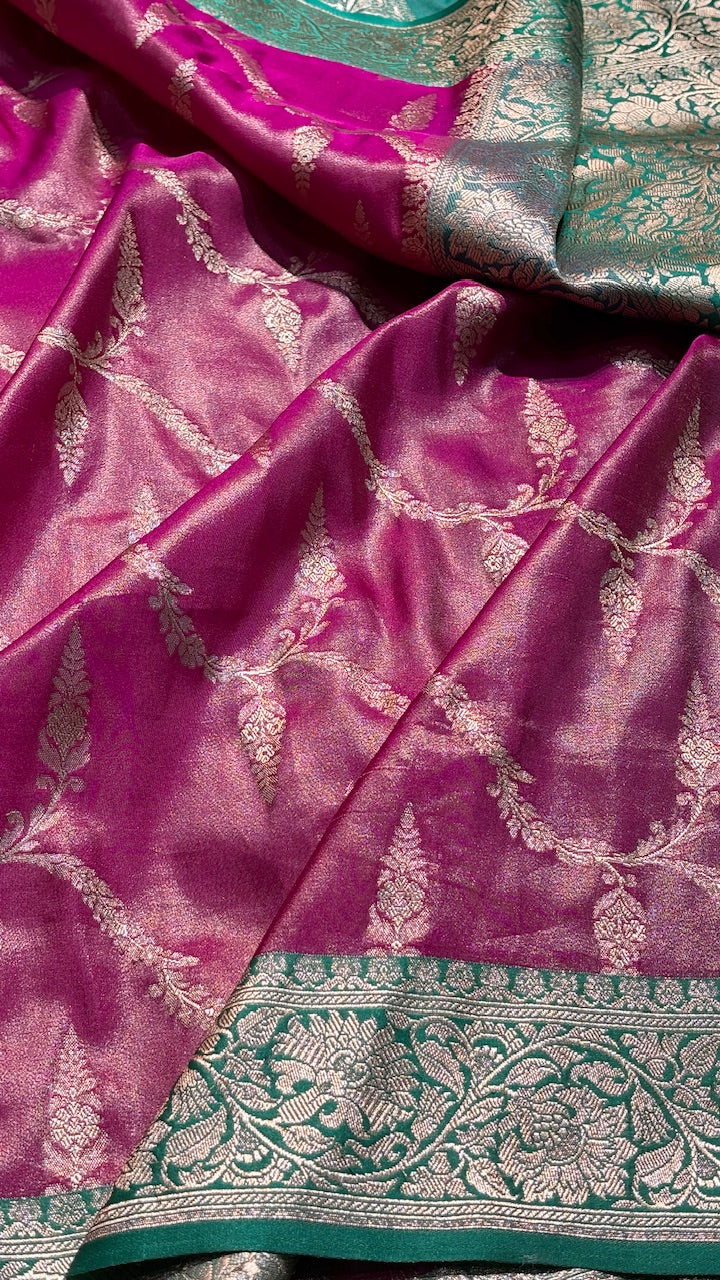 Pink Banarasi premium katan silk saree