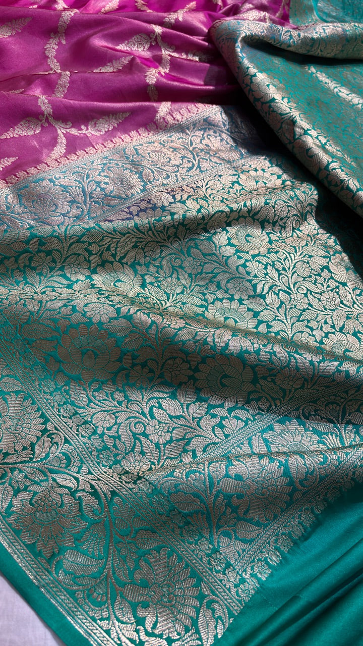 Pink Banarasi premium katan silk saree