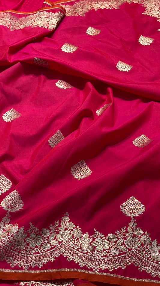Red Banarasi premium katan silk saree