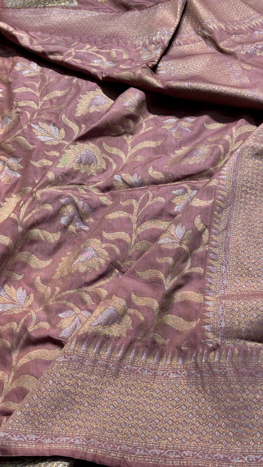 Lilac Banarasi premium katan silk saree