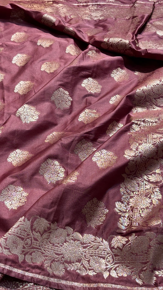 Lilac Banarasi premium katan silk saree