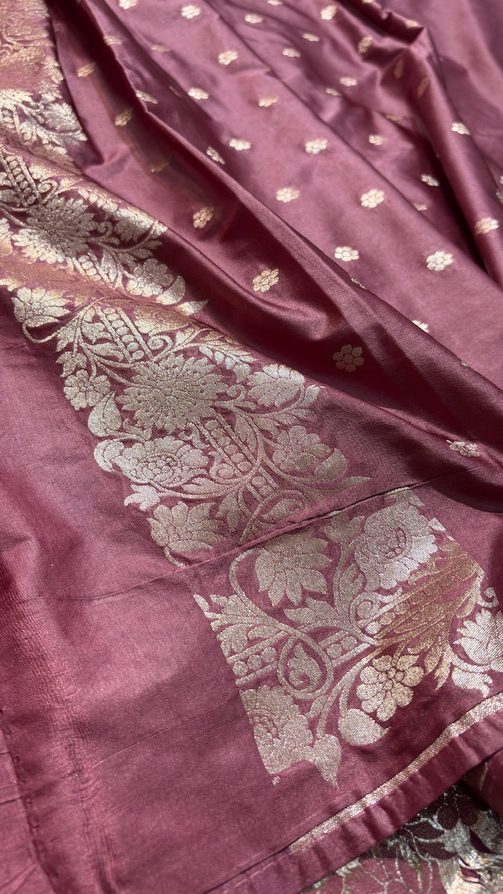 Lilac Banarasi premium katan silk saree