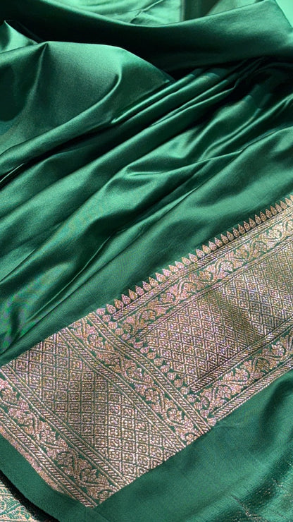 Mint Green Banarasi Satin katan Silk