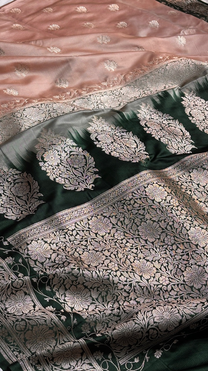 Blush Pink Banarasi Satin katan Silk