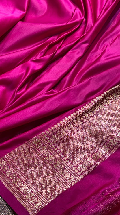 Grey Banarasi Satin katan Silk