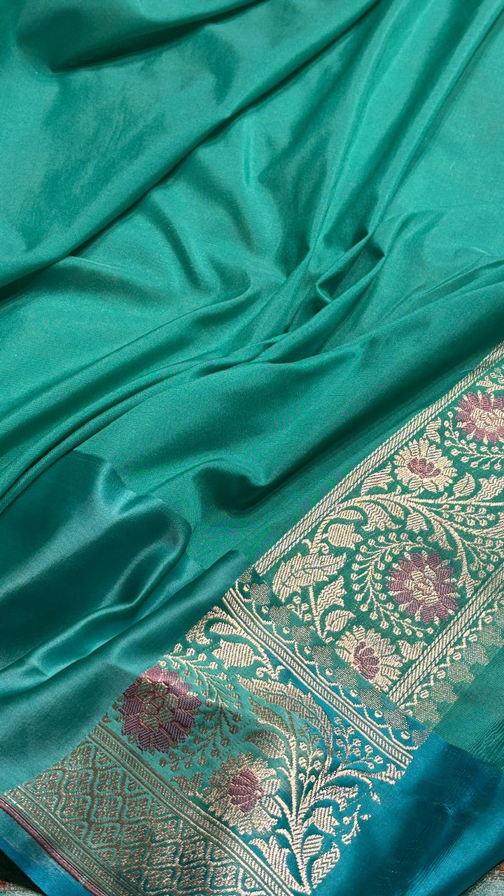 Sea Green Banarasi Tissue Silk Saree