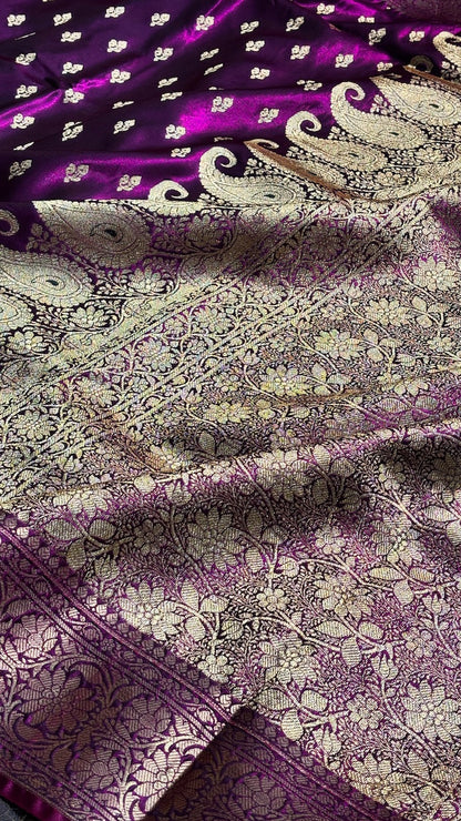 Magenta Banarasi Satin Silk