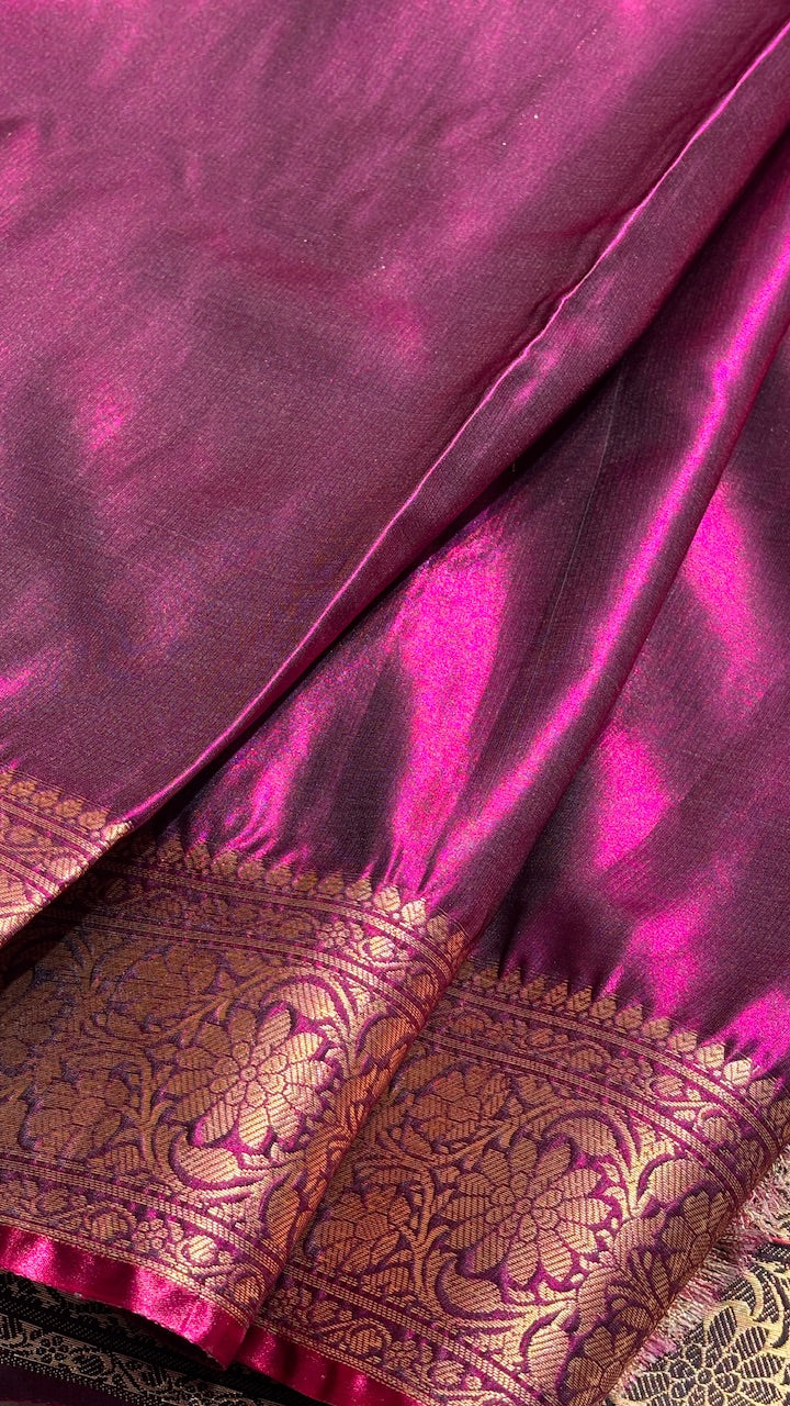 Magenta Banarasi Satin Silk
