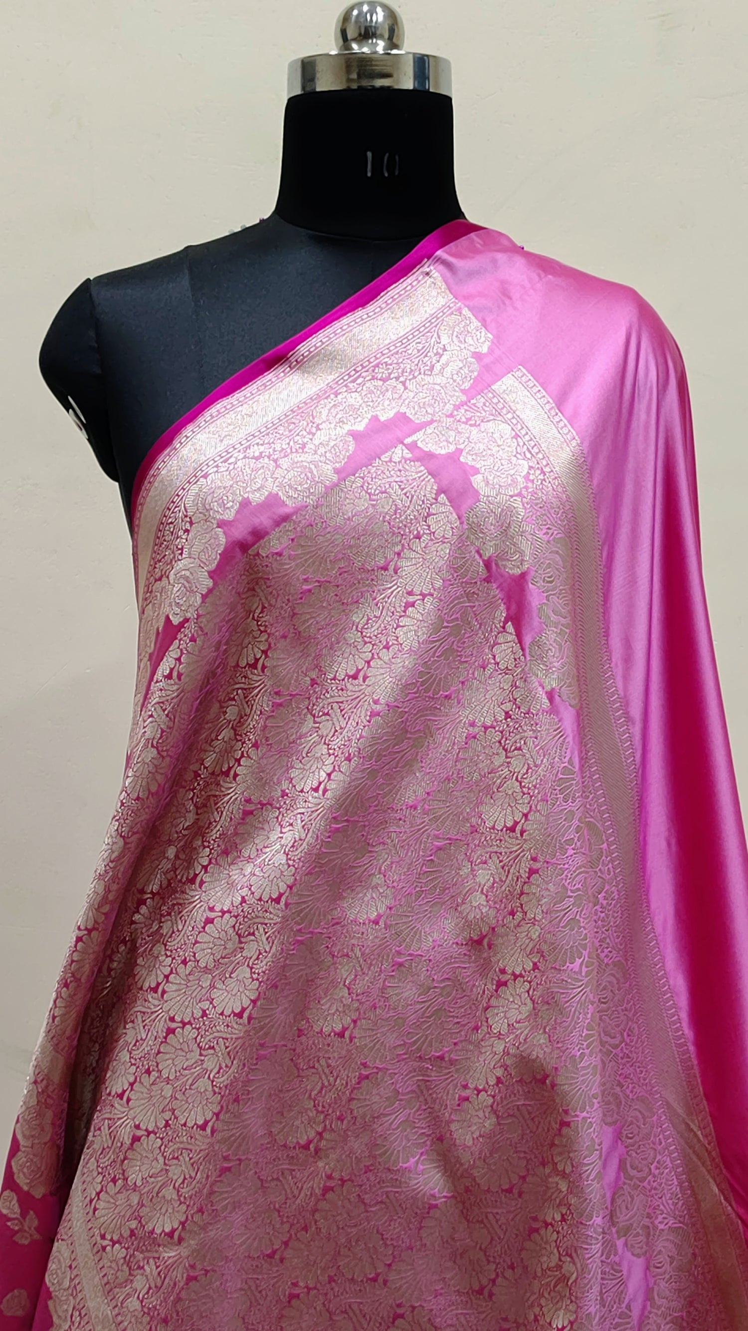 Pink Banarasi Mashru Katan Silk Saree