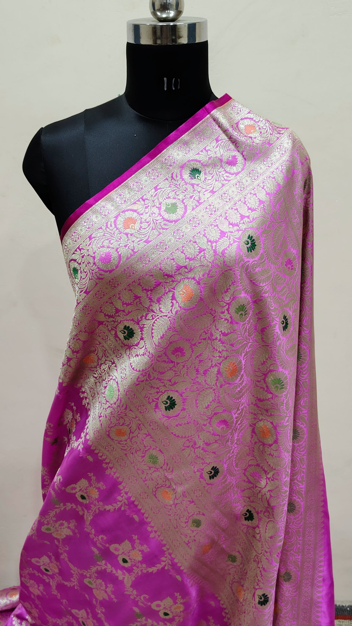 Pink Banarasi Mashru Katan Silk Saree