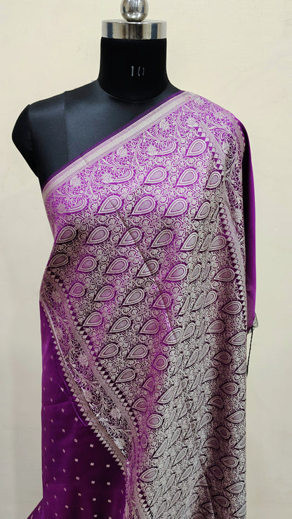 Royal Purple Banarasi Resham Silk