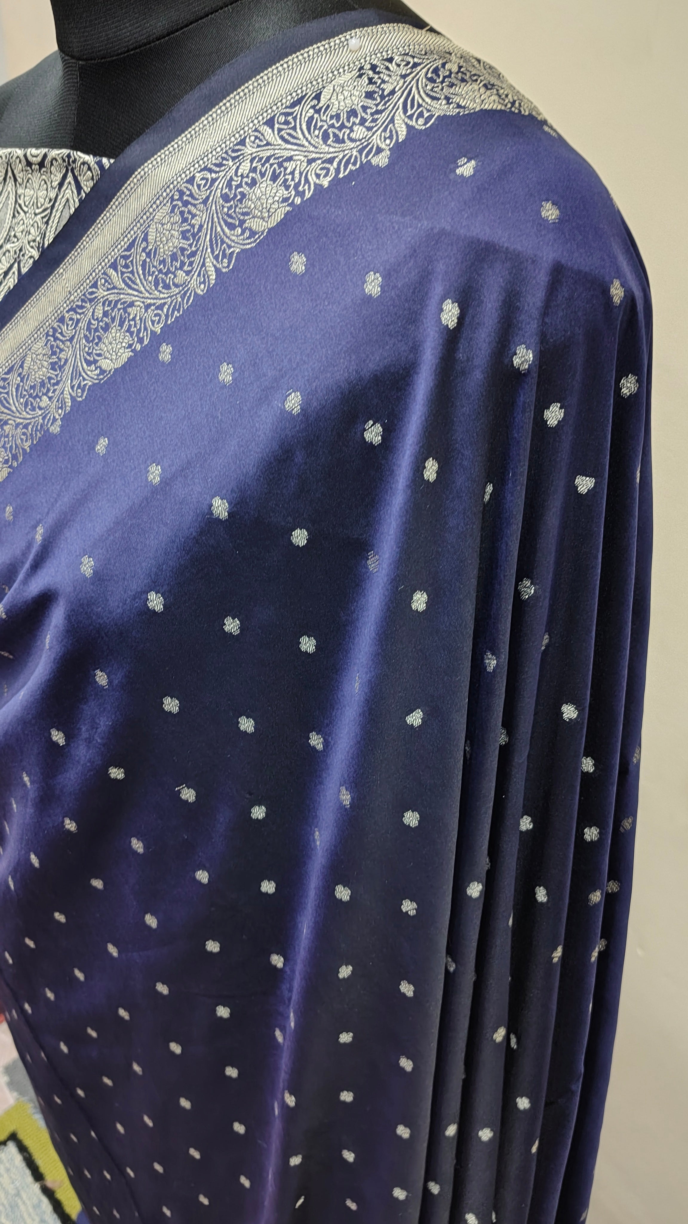 Sapphire Blue Banarasi Resham Silk