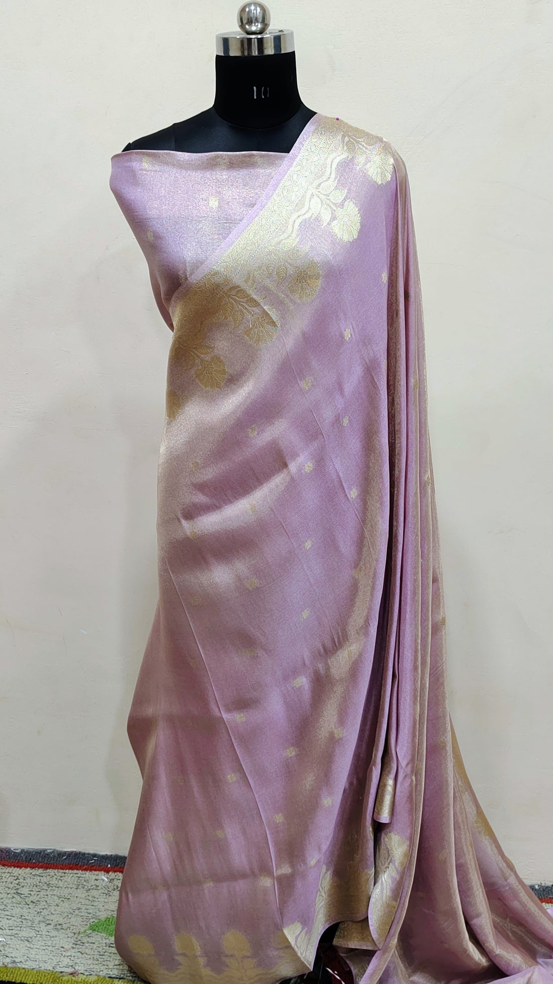 Light Lavender Banarasi Tissue Silk Saree