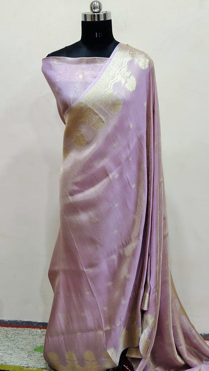 Light Lavender Banarasi Tissue Silk Saree