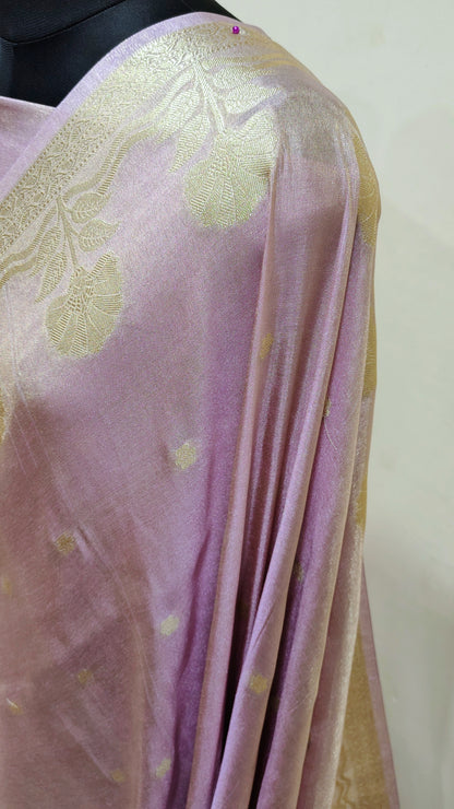 Light Lavender Banarasi Tissue Silk Saree