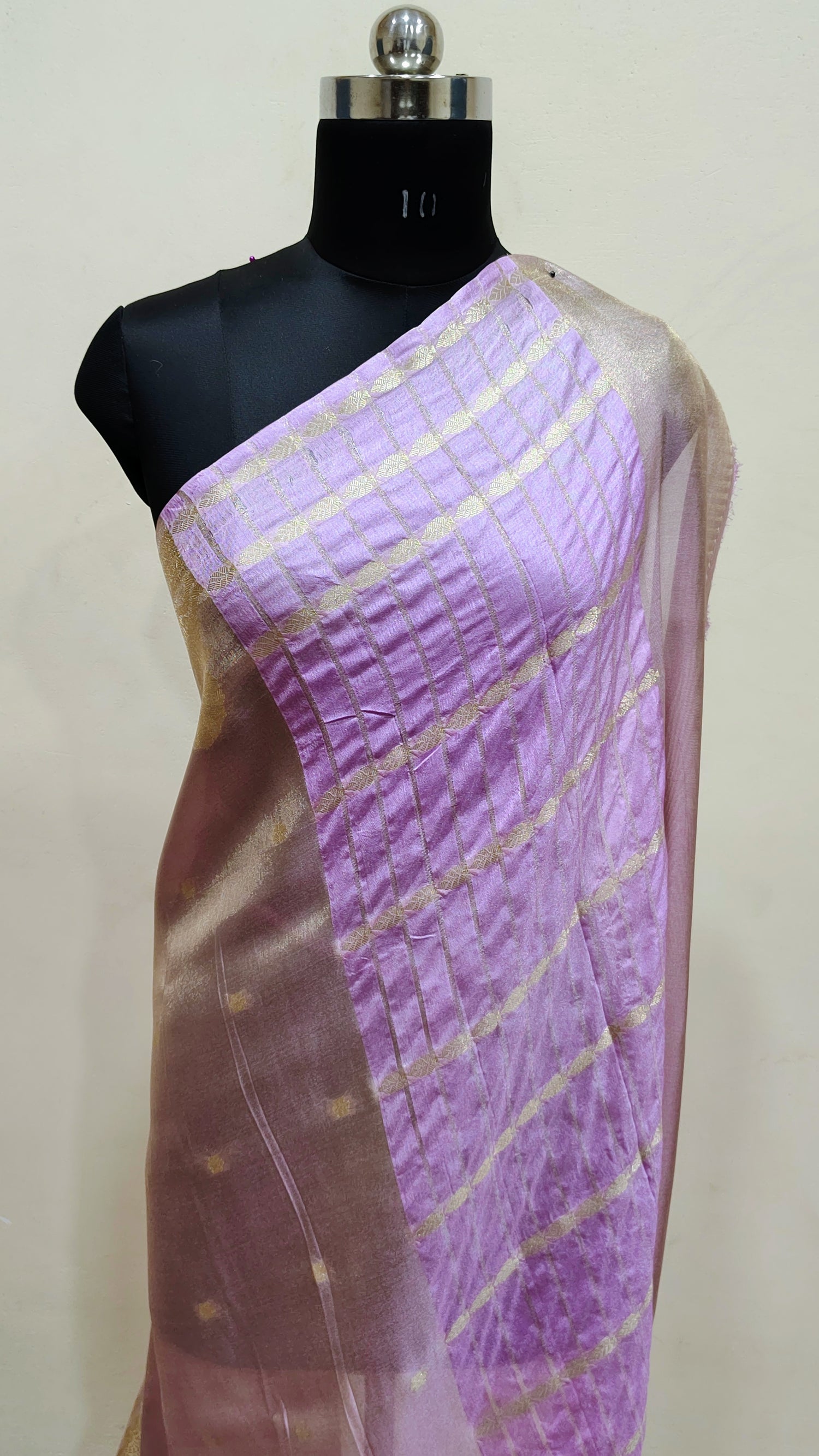 Light Lavender Banarasi Tissue Silk Saree