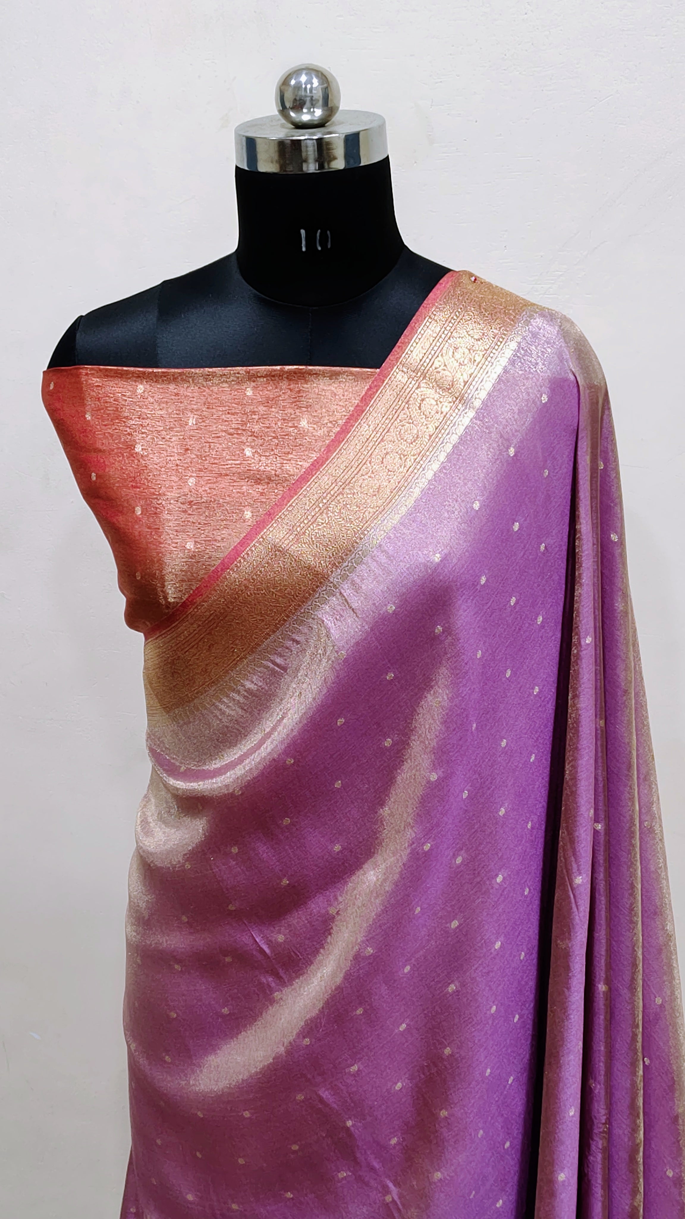 Lavender Banarasi Tissue Silk Saree